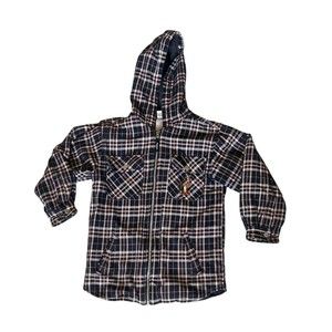 Vtg Disney Catalog Tigger Jacket Coat Youth M Blue Plaid Embroidered Quilt Lined